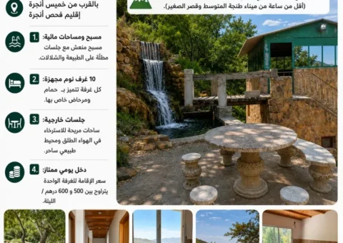 Auberge Touristique Entièrement Équipée à Louer (10 Chambres + Piscine) – Près de Khemis Anjra, Fahs-Anjra