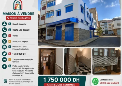 Maison à vendre à Asilah – Ras Saqaya