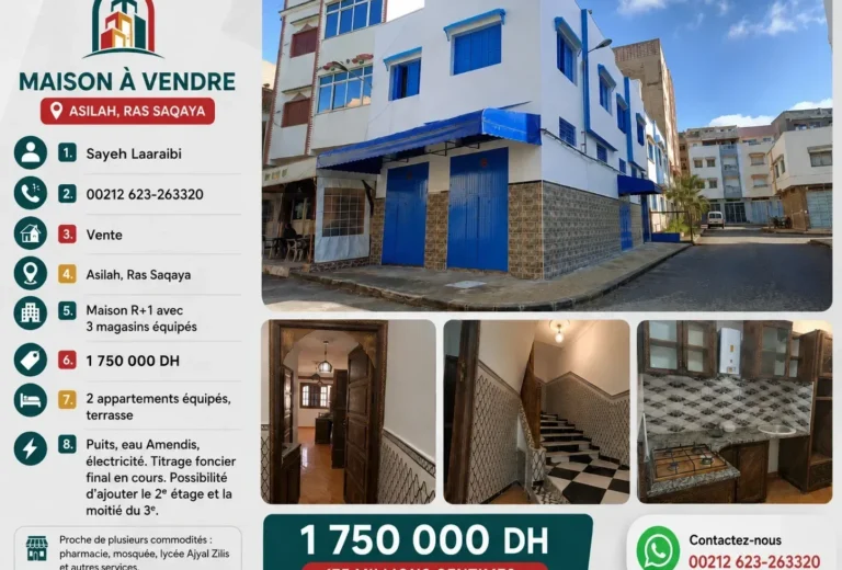 Casa en venta en Asilah – Ras Saqaya