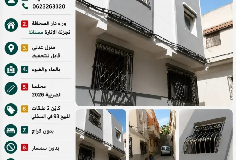 Maison à vendre à Tanger – Quartier Msanane, Lotissement Al Inara