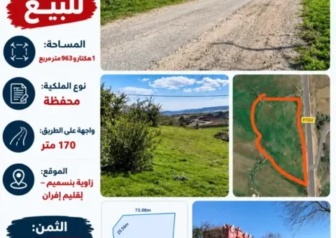 Terrain agricole titré à vendre à Zaouiat Ben Smim, Ifrane - 10 963 m²
